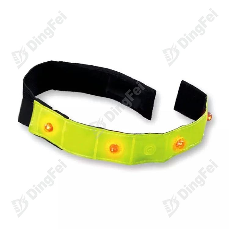 Yellow Reflective LED Slap Band For Cyclists - 